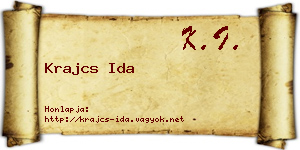 Krajcs Ida névjegykártya