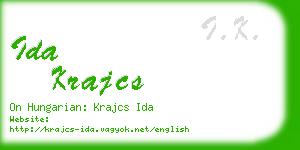 ida krajcs business card